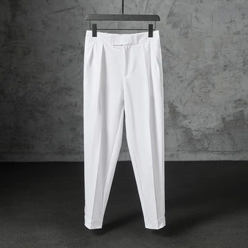 Riolio New Japanese Retro Velcro Male Suit Pants Light Luxury Straight Draped Business Casual Pants Premium Slim Elegant Ninth Trousers